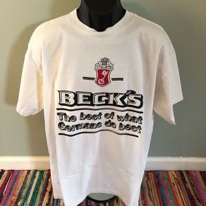 90s Becks Promo Beer Shirt Germans Best White XL